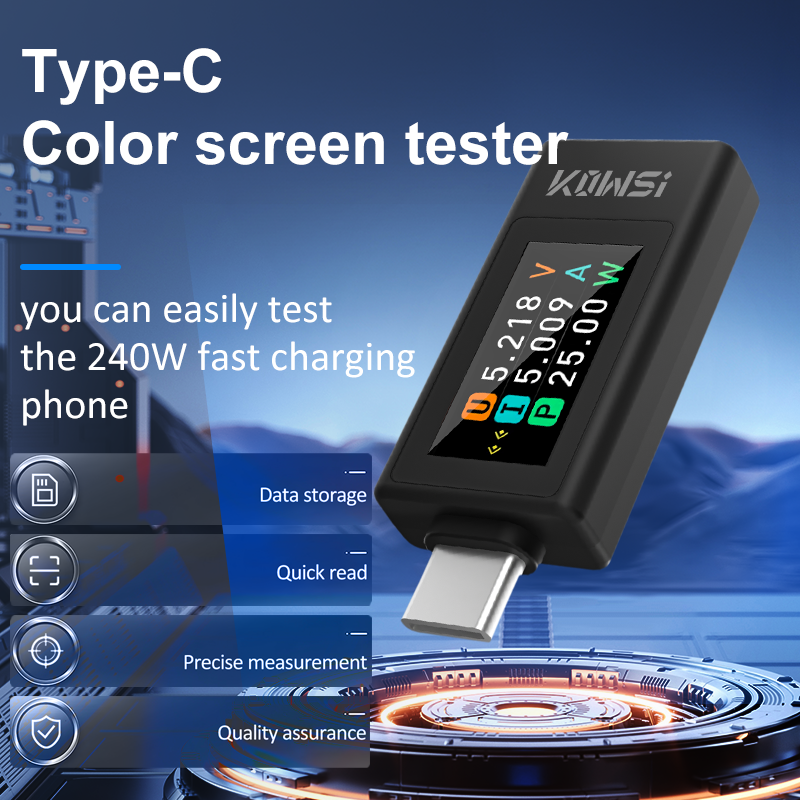 KWS-1902L NEW ARRIVAL 0.96''Multi-function Voltage Ammeter Power Meter USB Tester 4-30V 8A Charger Capacity Tester Type-C Tester