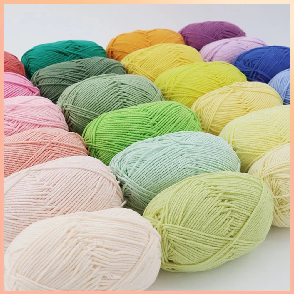 Luxurious Soft Milk Cotton Yarn Pack for Knitting and Crochet Projects - 5PCS, Total 250g