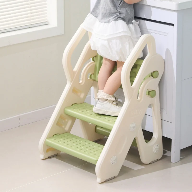 3-in-1 용 발판 겸 손씻기 발판 사다리 발받침대 세면대 발판 접이식 높이 조..