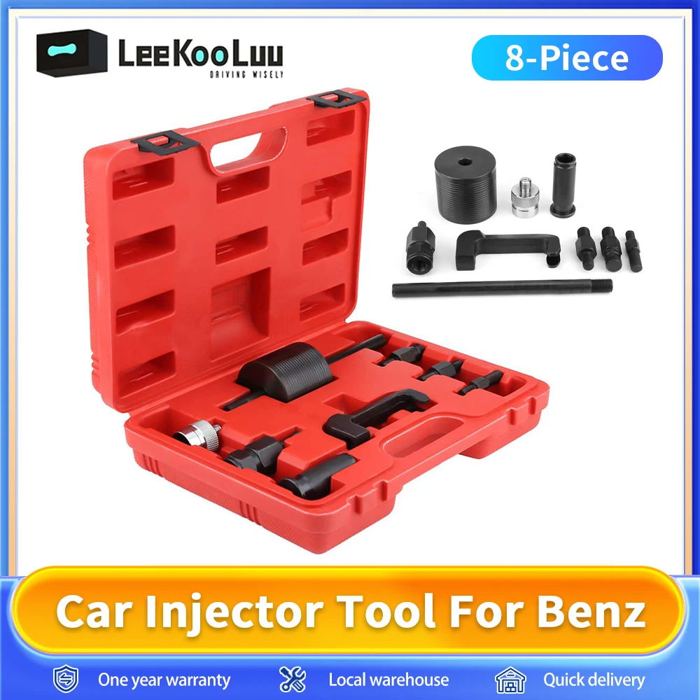 Car Injector Tool, 8-Piece Carbon Steel Construction Common Rail Injector Extractor Puller Set Suitable for Mercedes Benz CDI