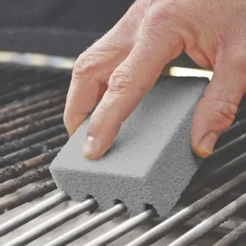 Mattone per la pulizia della griglia per barbecue in pomice, raschietto per barbecue all'aperto resistente alle alte temperature per griglie, teglie per fumatori da forno 1