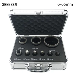 9Pcs 6-65mm M14 Thread diamond cup saw Marble Hole saw Porcelain Tiles Crowns Cutting Tools Dry Drill Bit Set Granite Cutter