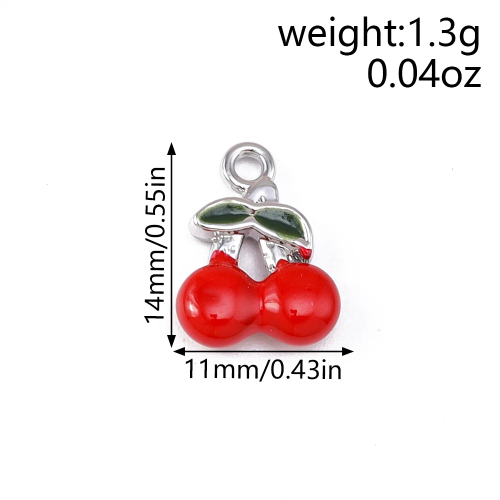 Exquisite Red Cherry Charms for DIY Jewelry Creations - Set of 5