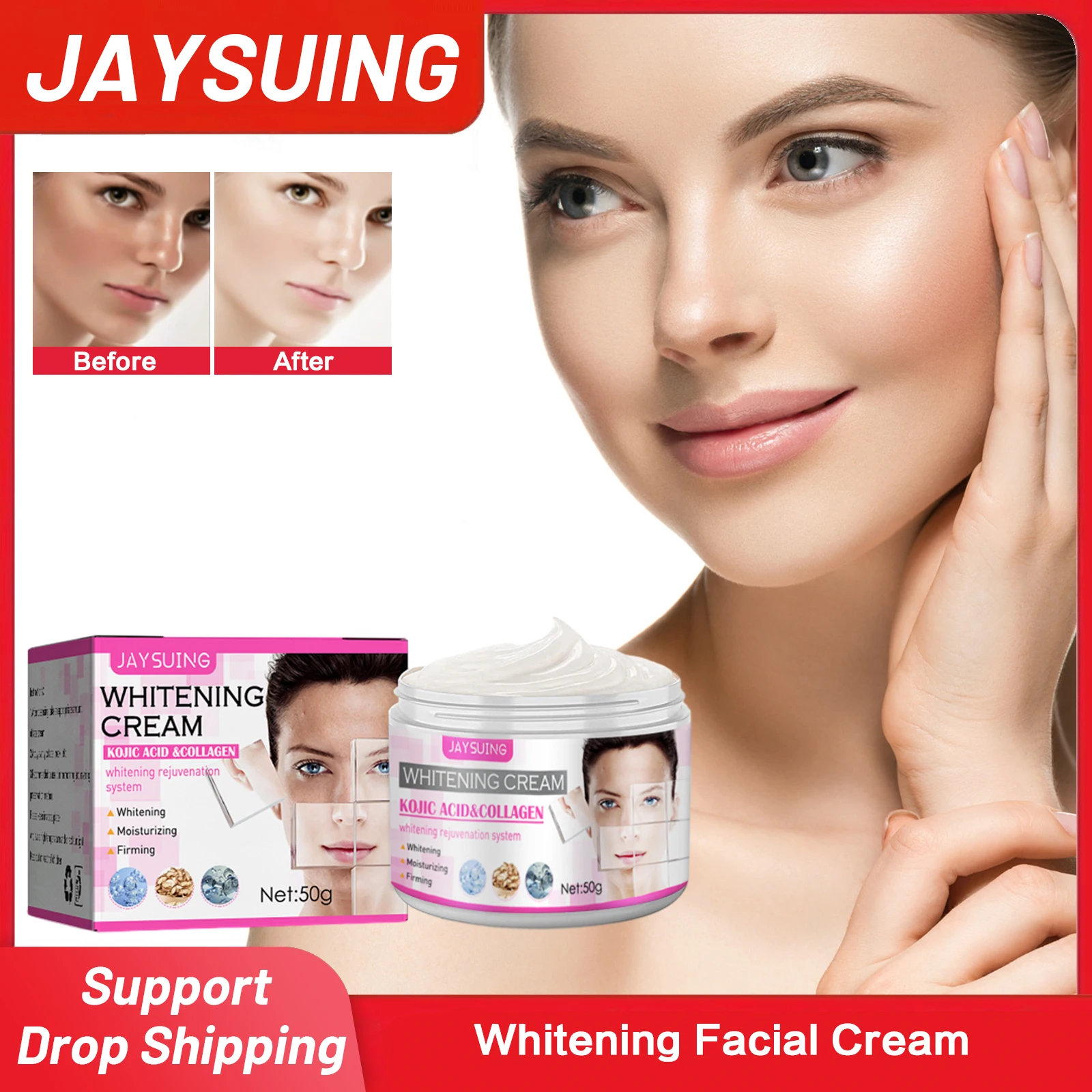 

Whitening Facial Cream Fade Freckle Remove Dark Spots Lightening Melanin Brighten Skin Tone Moisturizing Skin Rejuvenating Cream