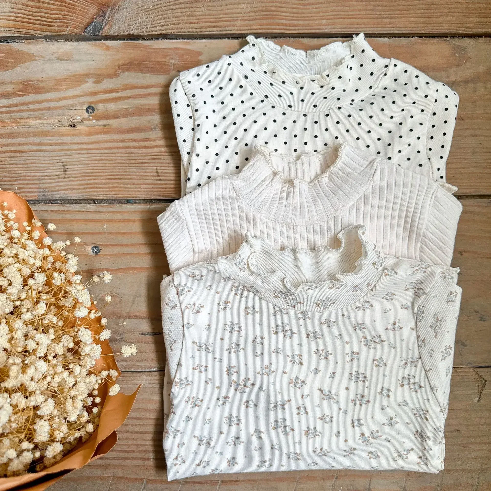 

Children Undershirt NEW Korean Styles Girls Spring Autumn New Fashionable High Elastic Long Sleeve T Shirt Baby Sweet Top