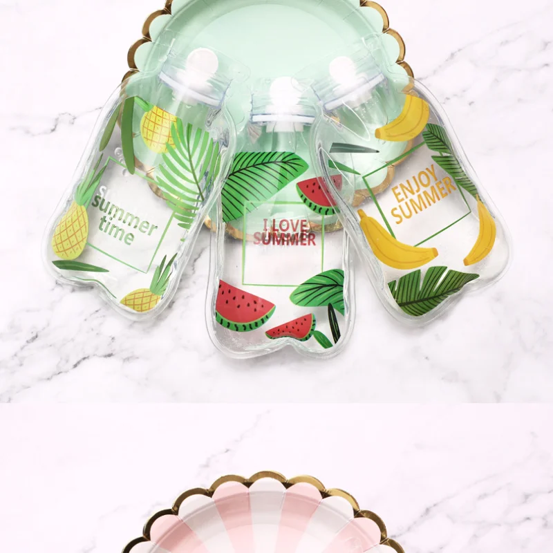 Cute Transparent Hot Water Bottle Warm Belly Treasure Cartoon Hand Warmer Filled Mini Explosion-proof Portable Hot Water Bags