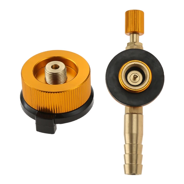 Gáztartály -Adapter Kazettak Kit Gázszabályozó Kettős Csatlakozás Az Lp Cb/Od Tartály Kannák Vezérlőszelep -Kapcsoló Ötvözethez Bbq Rv -Hez