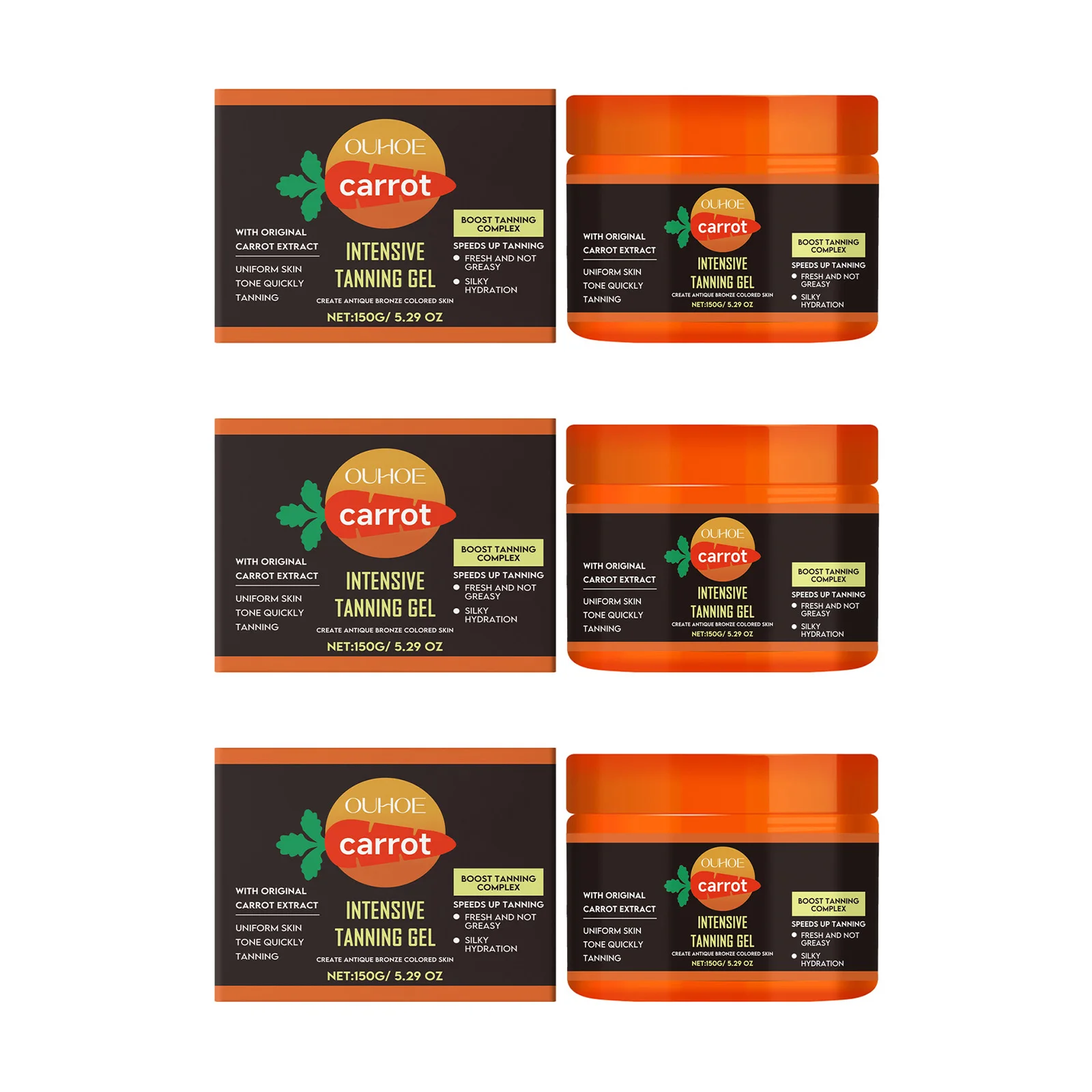 Hydrating Carrot Bronzing Gel – Lightweight, Fast-Absorbing, Moisturizing Sunless Tan Enhancer