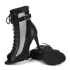 Women Dance Shoes Stilettos High Heels Latin Dance Boots Fish Mouth Mesh Plus Size For Ballroom Dancing Shoes Adjustable instep 4