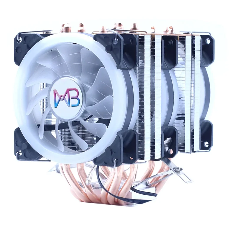 6 Heat Pipes RGB CPU Cooler X79 X99 3Pin PWM 4Pin Quiet Intel LGA 1150 1151 1155 1200 1366 2011 AMD AM3 AM4 Ventilador cooling fan