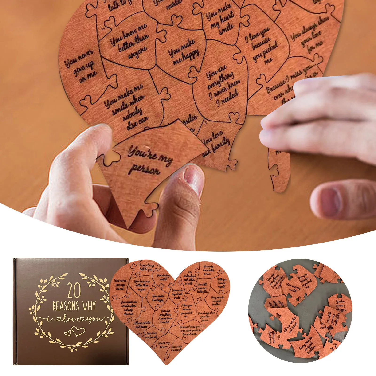 Chickens Reasons Why I Love You Puzzle In Wood Box 20 Reasons Why I Love You Gifts For Him And Her Valentines Happiness Rainbow