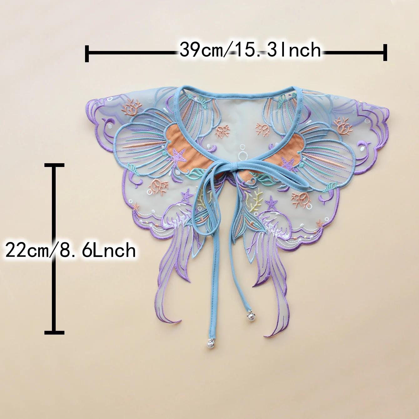 Fake Collar Detachable Collar Shawl 1 piece of butterfly small shawl fake collar decoration colorful alternative lace-up for ladies' wear