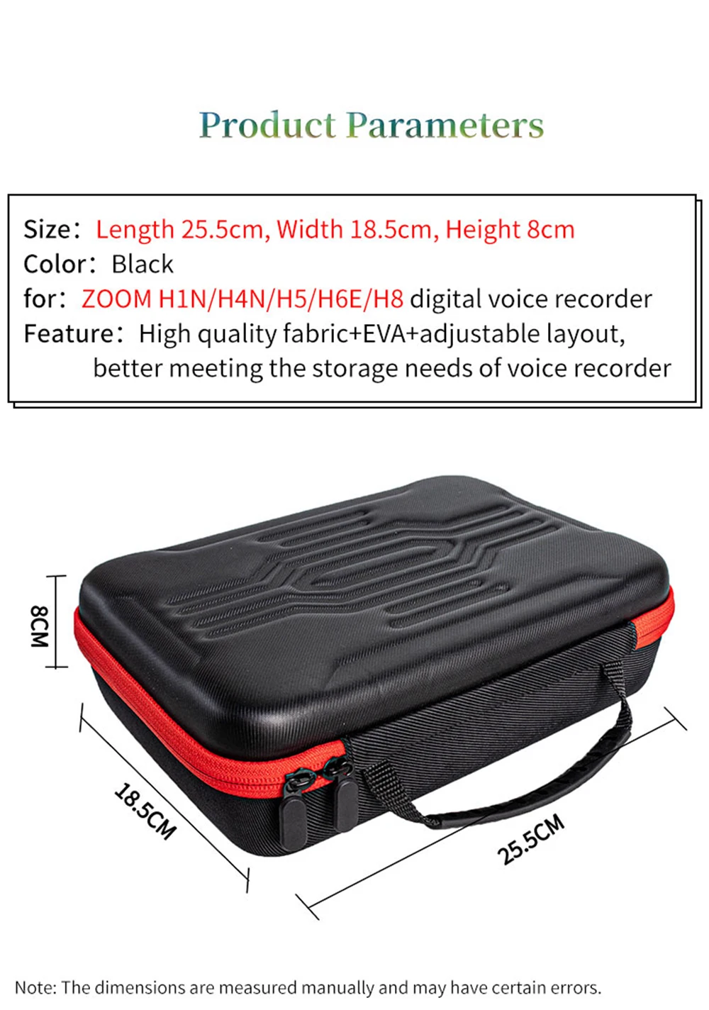 Hard EVA Storage Bags for ZOOM H1N H4N H5 H6E H8 Digital Voice Recorder Protect Box Portable Travel Carrying Case