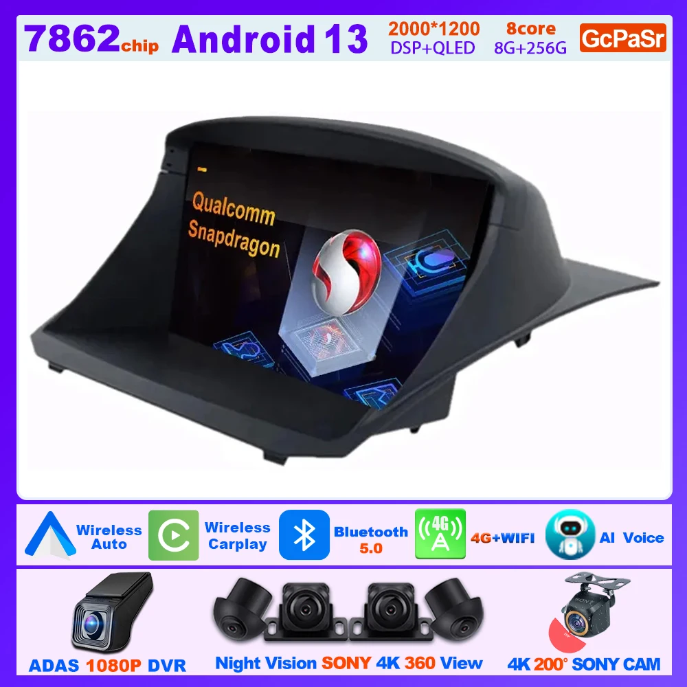 Schermo Carplay Android Per Ford Fiesta 2009-2019 Accessori Auto Multimediali Gps Car Dab Monitor Display Radio Automotivo Stereo