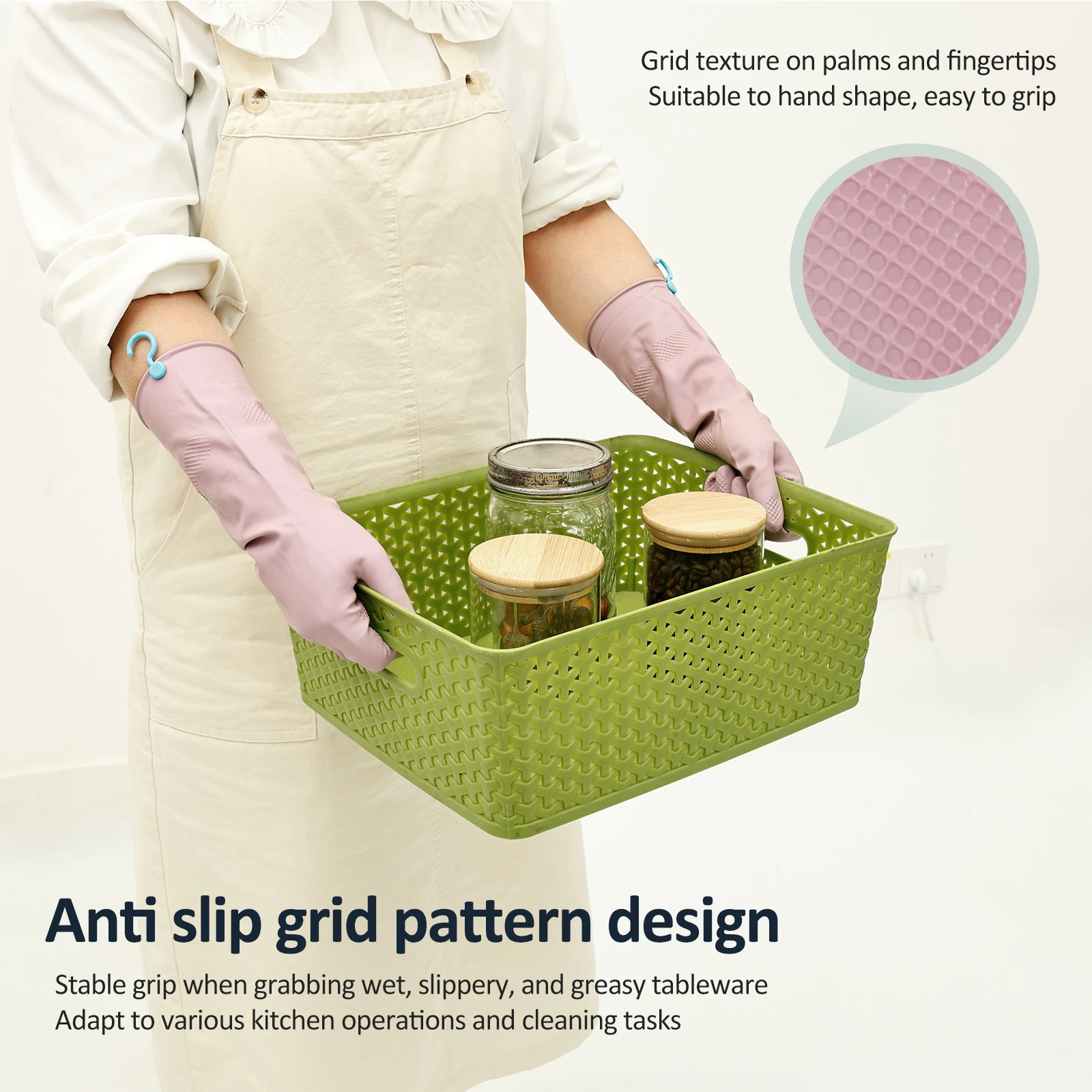 Waterproof Latex Dishwashing Gloves for Kitchen Cleaning