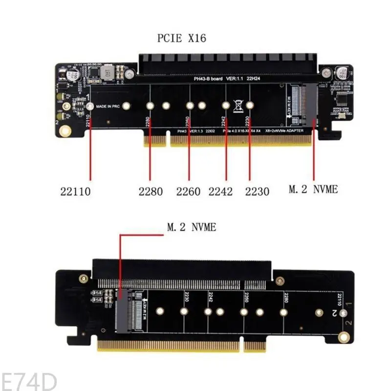 E74D PCIE4.0 Channel Split Expansion Card 8+4+4 for Enhanceds Performances