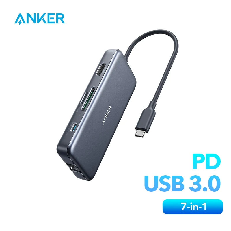 Anker Power Expand Direct 7-in-2 USB C Hub Adapter with Thunderbolt 3 USB C  Port (100W Power Delivery), 4K HDMI Port, USB C and USB A 3.0 Data Ports