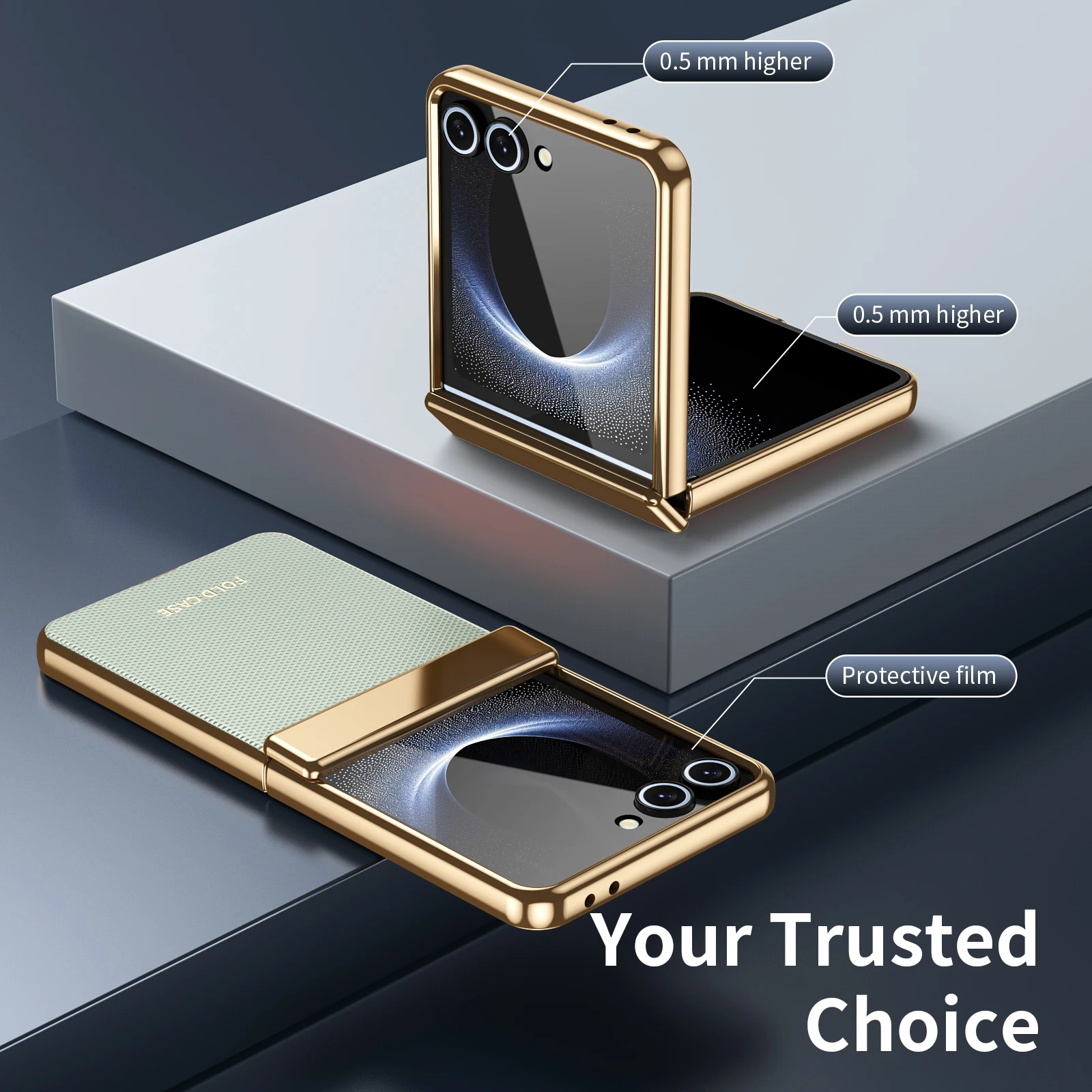 Leather Matte Phone Case with Tempered Glass Screen Protector - Full Protective Shockproof Design
