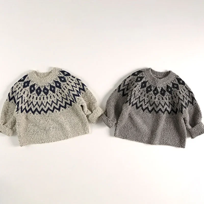 Kids Sweaters O Neck Knitwear for Boys and Girls