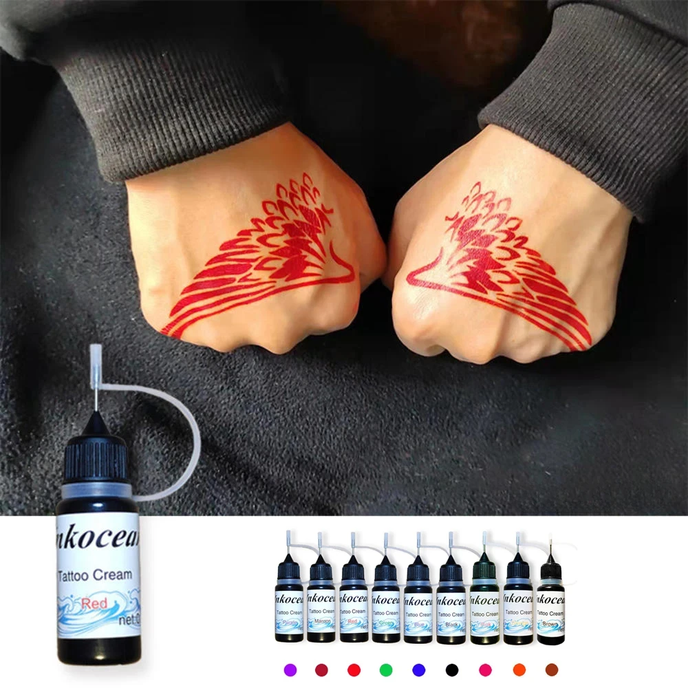10ml henna juice tattoo cream tattoo tattoos paste waterproof long-lasting non-reflective semi-permanent tatto o liquid