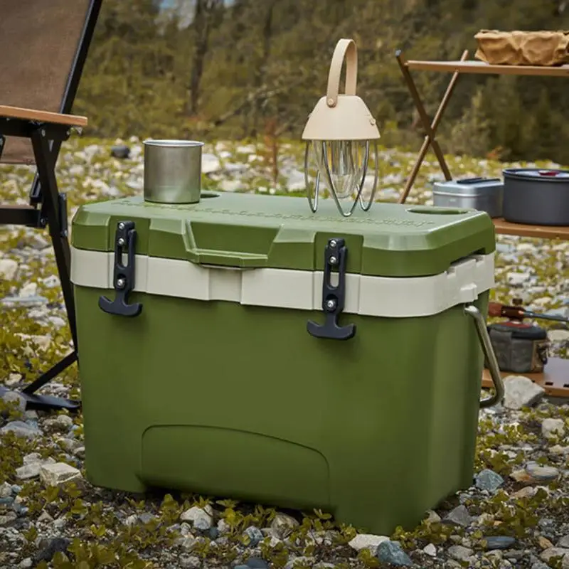 Insulated Ice Chest Insulated Chest Cooler For Outdoor 26L Impact-Resistant Travel Cooler Box For Camping Outdoor Self-Driving