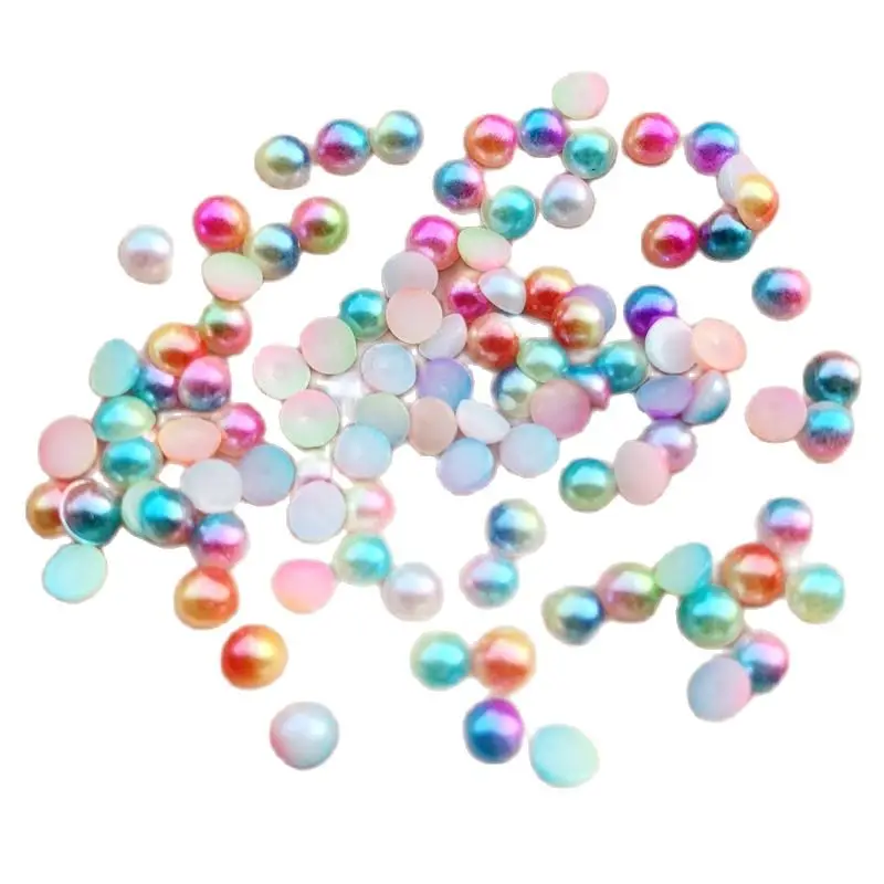 400 Stück halbrunde Perlen mit flacher Rückseite, Schmuck-Kleidungsperlen, DIY-Handwerk, 4 mm, für Nagelkunst, ABS-Perlen – B17 – Detail 2