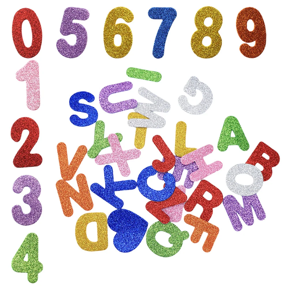2 Packungen kleine Alphabet Buchstaben schäumt Glitzer Aufkleber Handwerk liefert Aufkleber