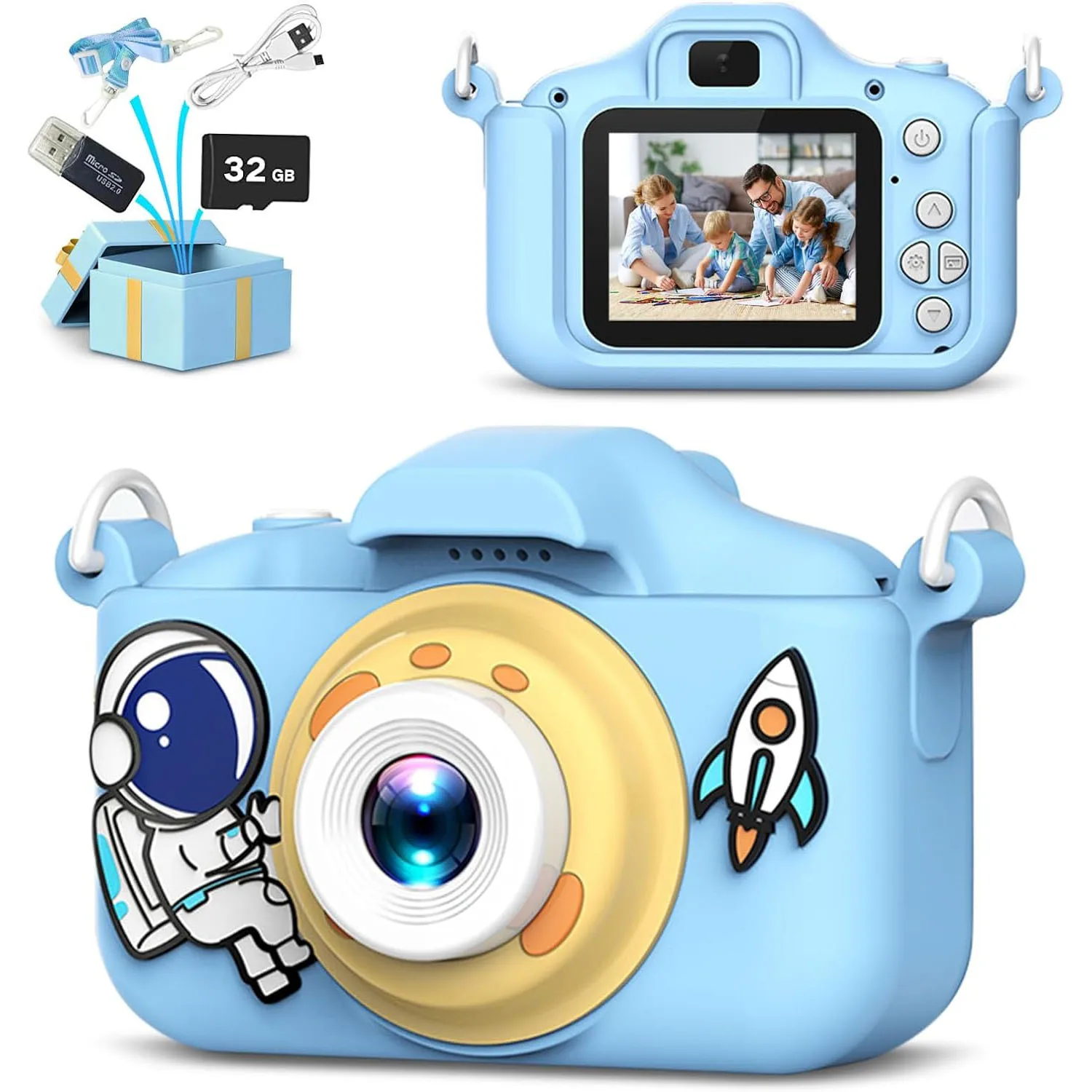 

Kids Camera Toddlers 1080P HD Portable Selfie Toy Camera Children Educational Toys Digital Video Camera Christmas Birthday Gifts