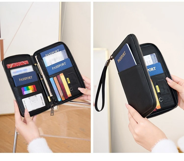Paspoorthouder voor reizen dames en heren van pu leer met rfid_voghion.com