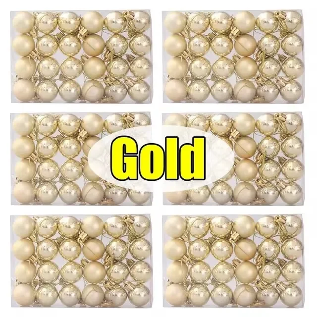 thumbnail image 1 of Juego de 144/24 bolas de colores para Navidad, bolas galvanizadas, adornos colgantes para árbol de Navidad, regalo de fiesta de Año Nuevo, venta al por mayor, 1 of 5