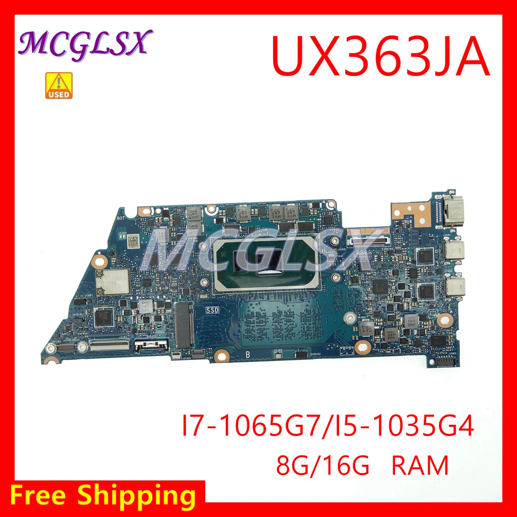 

Mainboard For ASUS Zenbook Flip 13 UX363 UX363JA BX363JA RX363JA Laptop Motherboard I5 I7 10th Gen 8GB/16g RAM Used