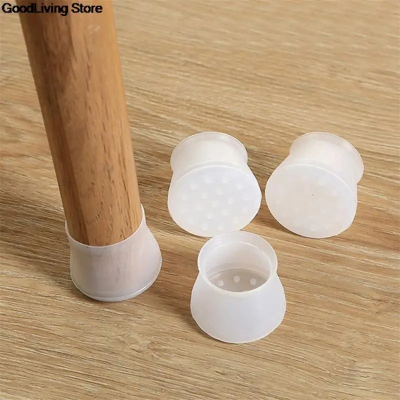 4Pcs Silicone Chair Leg Caps Non-slip Furniture Table Floor Feet Cover Protector Pads Rubber furniture hole plugs Home decor