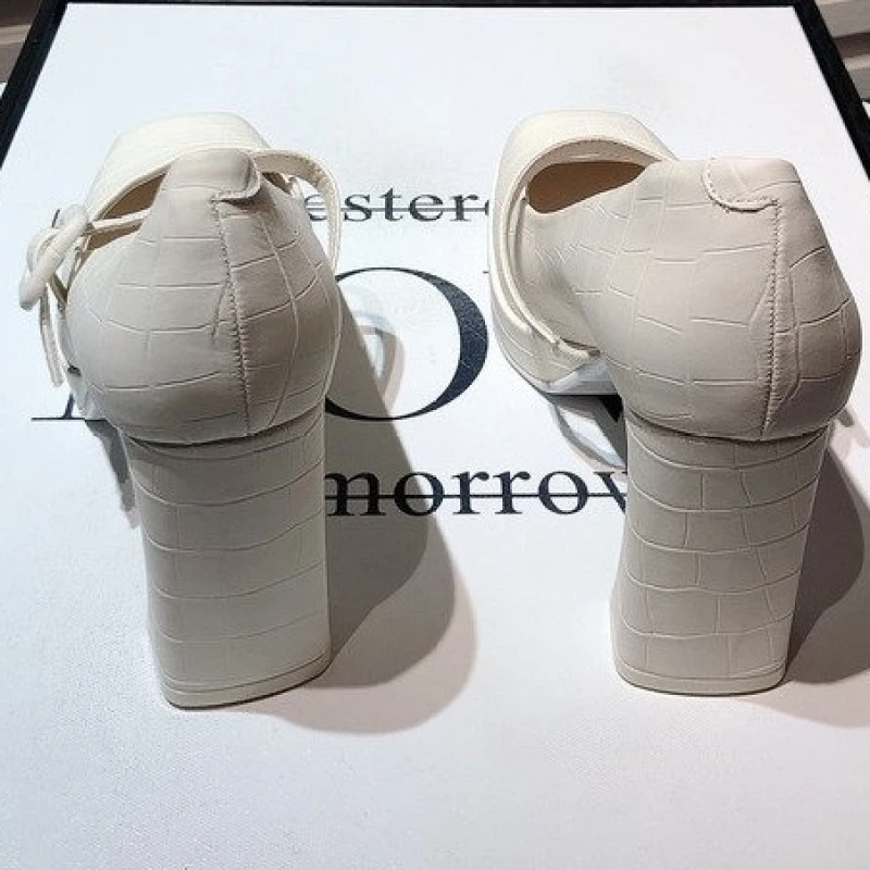 Spring and Autumn NEW Fashion Comfort British Style Shoes for Women High Heels Round Toe with Chunky Heels Shoes Heels Women 34