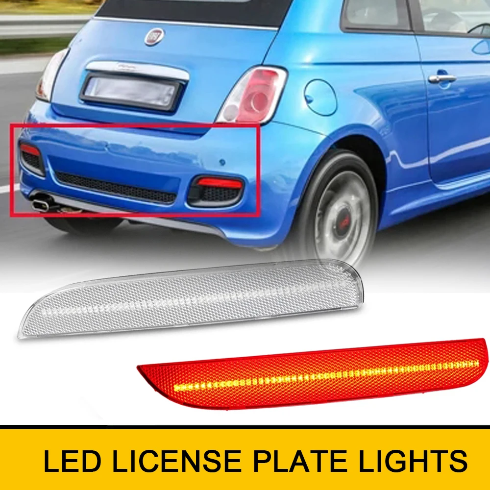 

For 12-17 FIAT 500 Canbus LED Rear Bumper Reflector Tail Red Lights Car Brake Side Marker Lamps Kit OEM 68154574AA