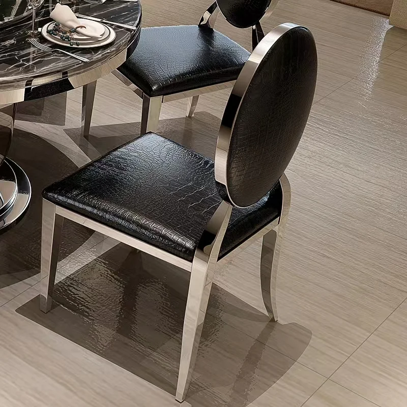 

Leather Vanity Living Room Chairs Dining Designer Metal Living Room Chairs Modern Luxury Woonkamer Stoelen Home Furniture WK50LC