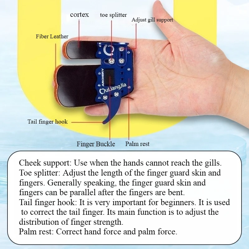Metal Cheek and Finger Support Outdoor Archery Arena Recurve Bow Competition Cheek and Finger Support Archery Protective Gear