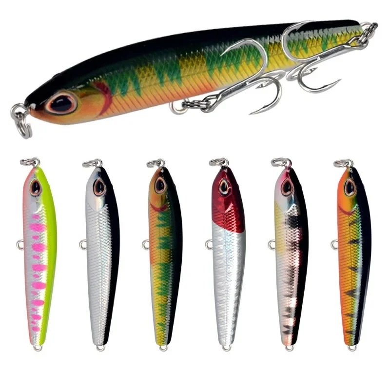 

Artificial Hard Bait with 3D Eyes, Pencil Lures, Swimbait, Sinking Fishing Accessories, All Water, High Quality Hooks, 9G, 7.5cm