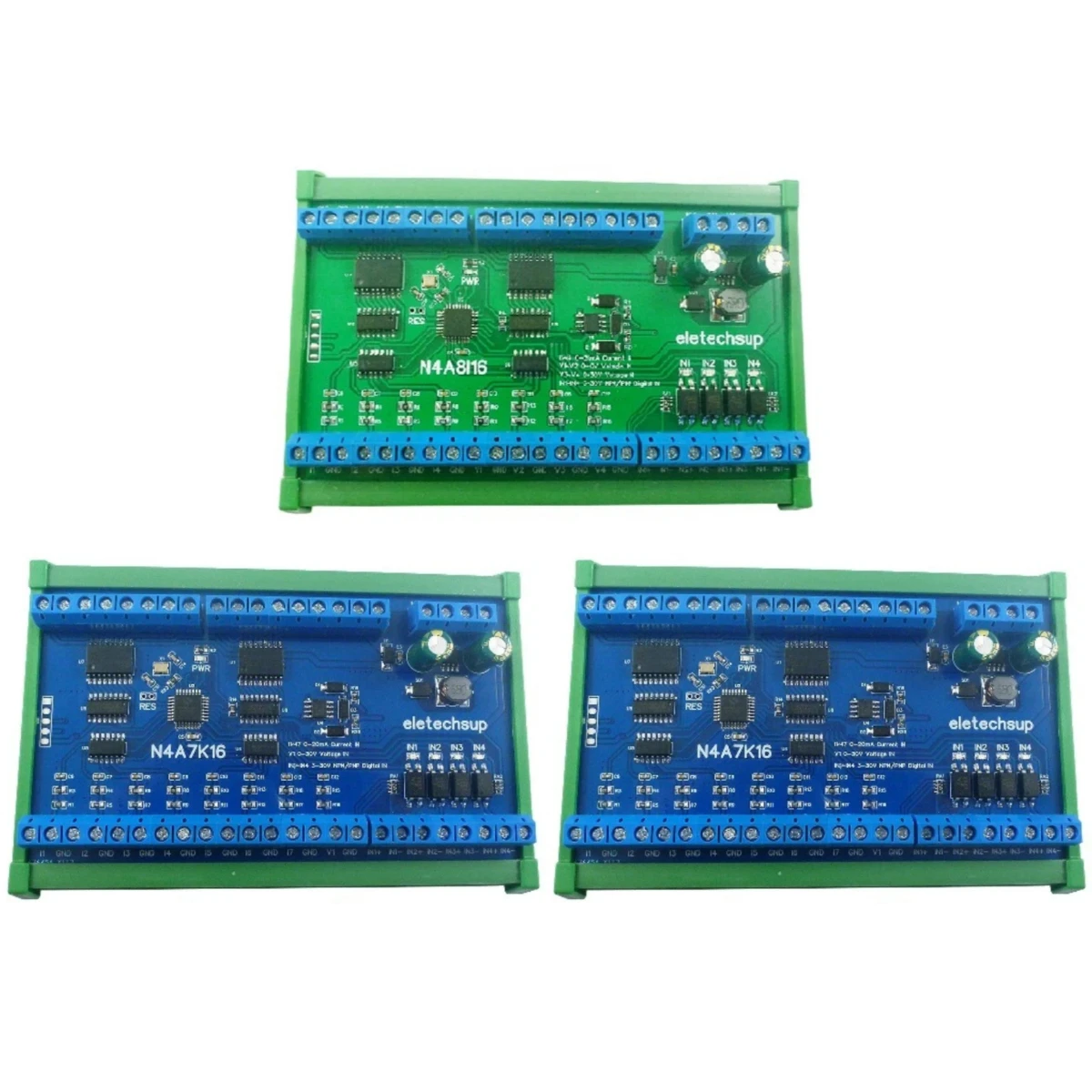 

3PCS 16DO 4DI 8AI RS485 Modbus RTU Analog Digital 4-20MA 0-10V Current Voltage Collector Module PLC IO Expanding Board