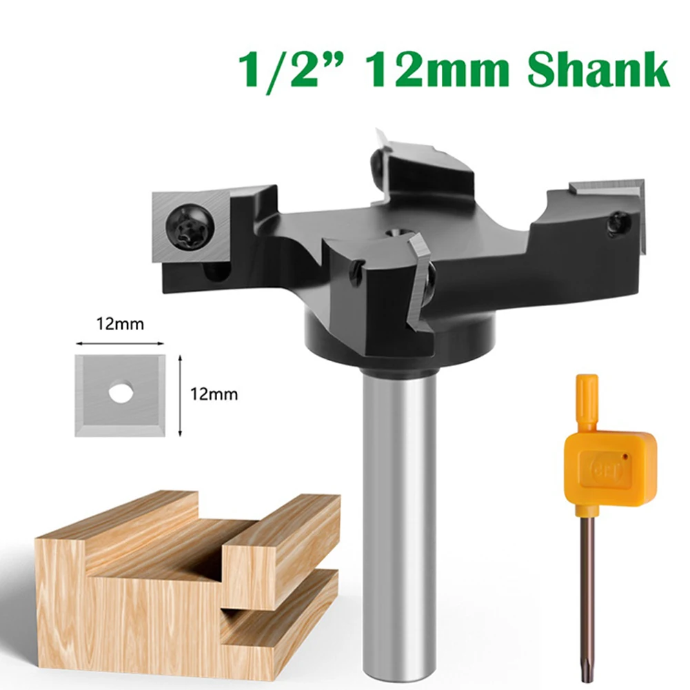 

12mm 12.7mm Shank Replaceable blade Planing Bit Face End Milling Cutter Insert-Style Spoilboard Surfacing Router Bits For Wood