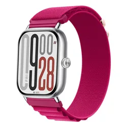 Alpine Loop Nylon Watchband Strap - Universal Fit for Redmi Watch 5 Active (Rouge red)
