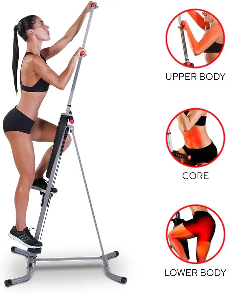 Vertical Climber ERS (Elastic Resistance System) - Easy to Assemble, Folding Exercise Machine Combines Cardio & Strength