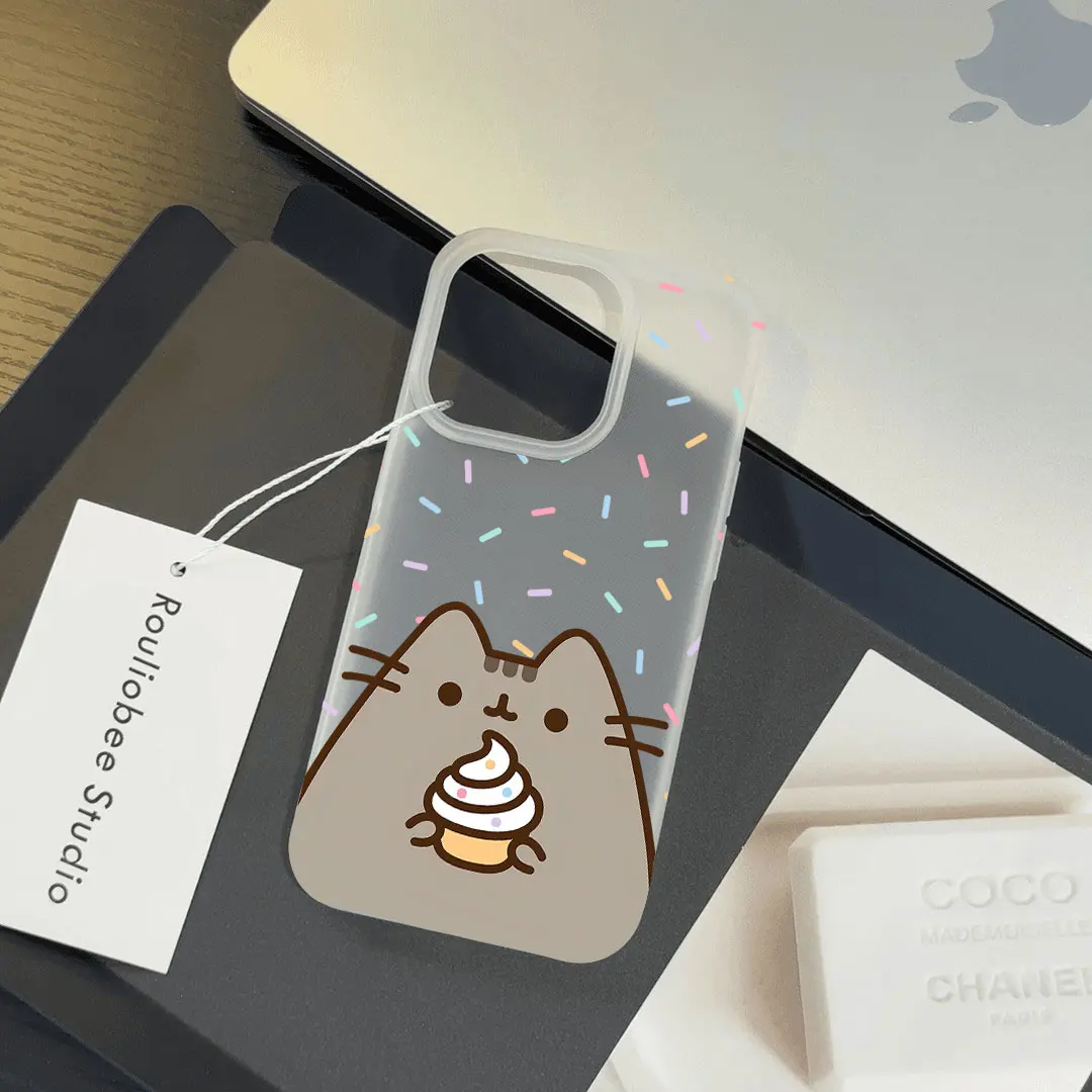 Cartoon Pusheen Cat Shockproof Matte Clear Phone Case
