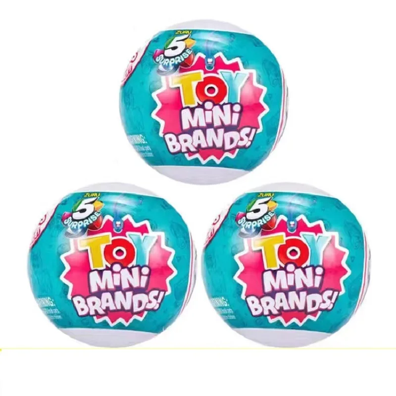 5 Surprise ball Mini Brands toy  Gold red blue Mystery Capsule Real Miniature Brands Collectible Toy PVC Surprise Egg Gifts 5