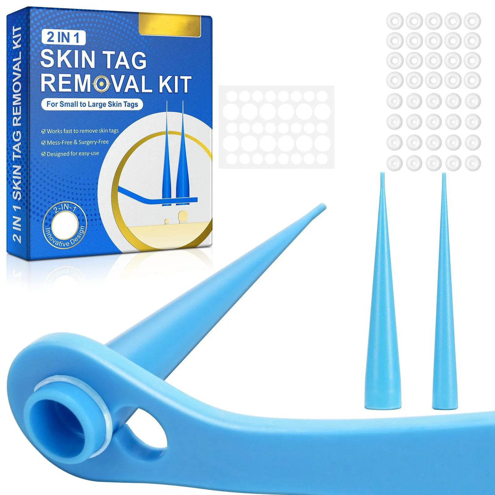 2 In 1 Auto Skin Tag Removal Kit Painless Mole Wart Remover Tool Easy Clean skin tag removal tool