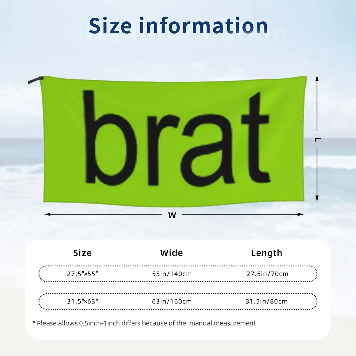 Brat Charli Xcx Beach Towel Soft Microfiber Quick Dry Absorbent Quick Towels For Pool 2