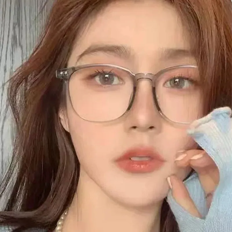 Anti Blue Light Eyeglasses Mobile Reading Round Frame Glasses Universal  Oversized Optical Texture-frame Spectacle Metal Eyewear