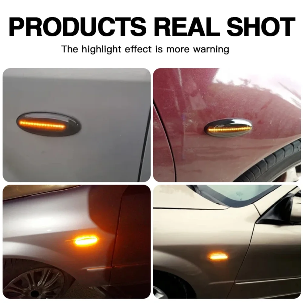 PWOBVZ Switchback LED Fender KEF16 Turn Signal Side Marker Lights for Jeep Wrangler TJ 1997-2006