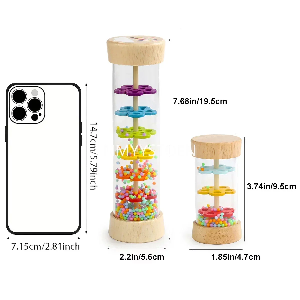 Baby Wooden Rain Sound Pipe Simulation Rain Sound Wooden Toy Gift Hourglass Fun Music Shaker Early Education Enlightenment Toy 6