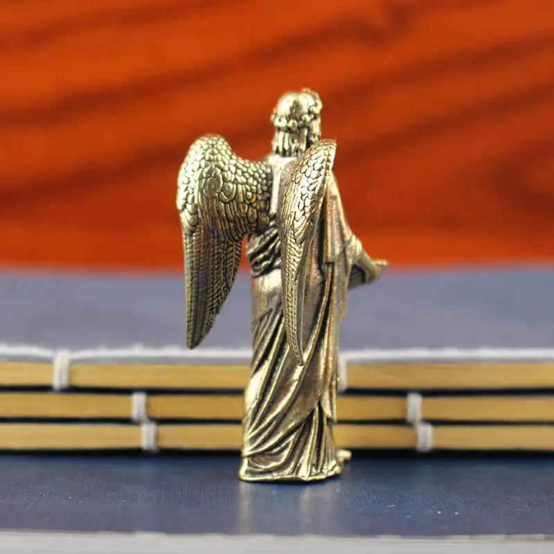 Brass Angel Statue Figurines, Desktop Decorations, Creative Crafts, Small Bronze Ornaments For Home Decor