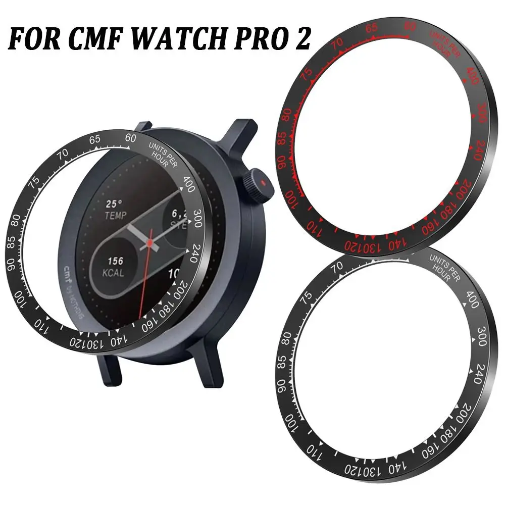 PC Watch Bezel Ring with Time Scale Protective Watch Bezel Shell Replacement Decorative Screen Protector for CMF Watch Pro 2